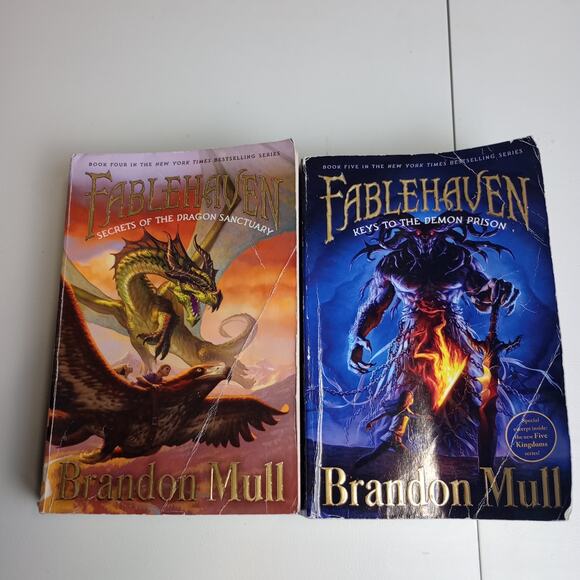 Fable Haven Dragon/ Demon Brandon Mull Fantasy Book Bundle - Picture 1 of 8